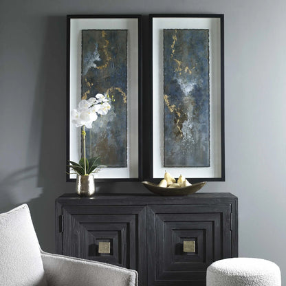 Metal Agate Abstract Prints, Set of 2