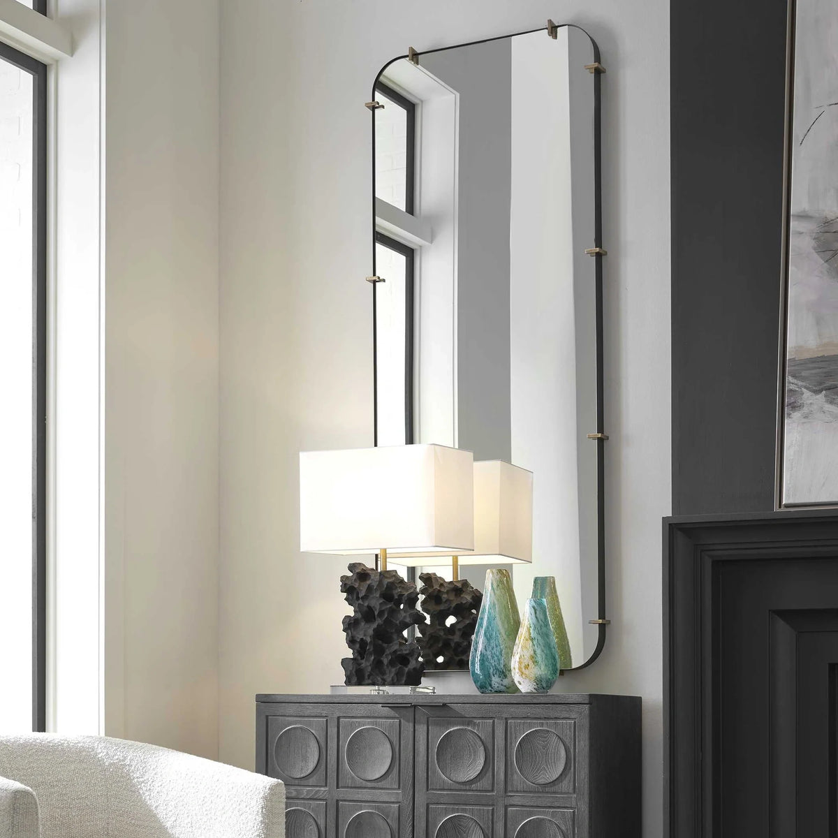 Industrial Iron Strap Mirror