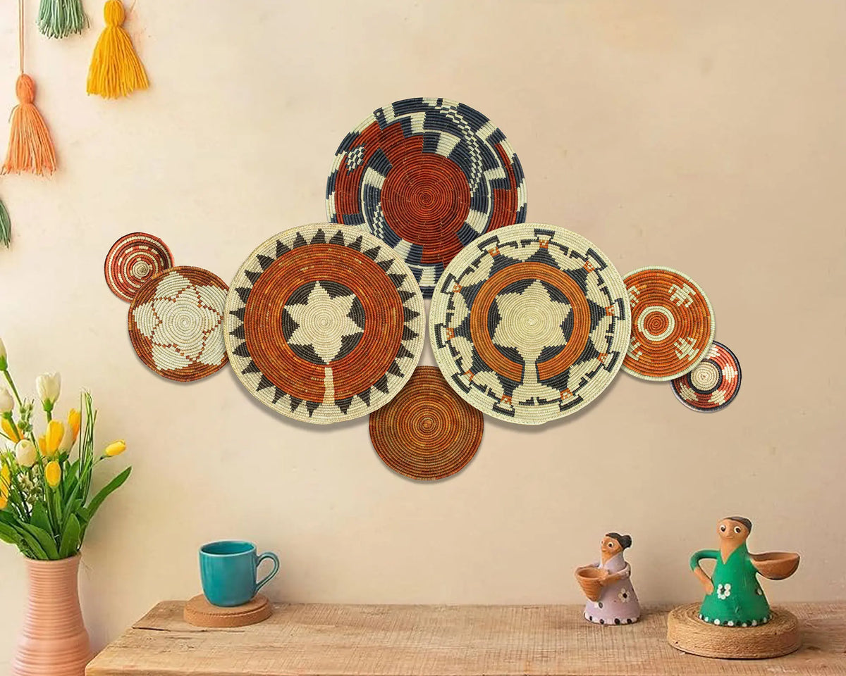 Boho Wall Basket Set of 8