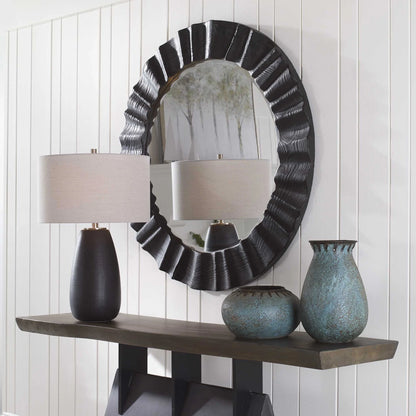 Dark Espresso Round Mirror