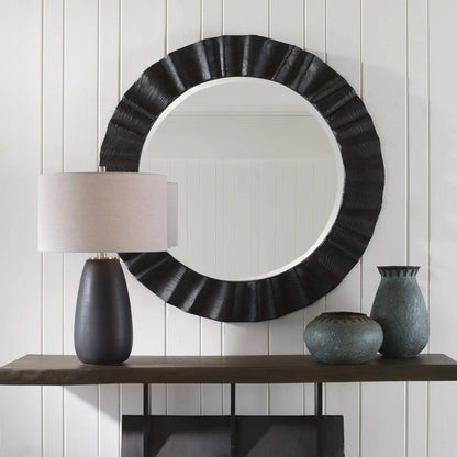 Dark Espresso Round Mirror