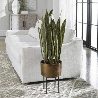 Brass Planter with Stand, 2-Carton Set