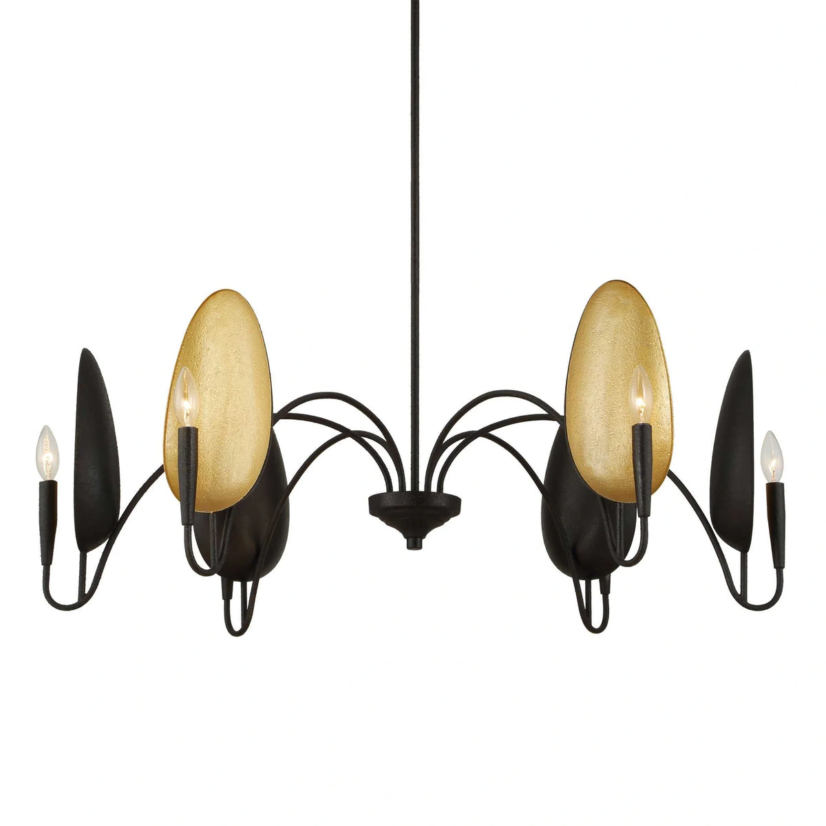 6 Light Matte Black Chandelier