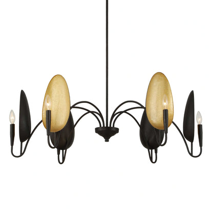 6 Light Matte Black Chandelier