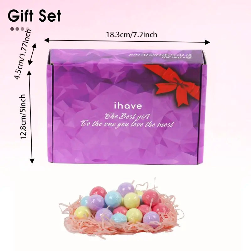 Rose-Scented Bath Bombs Gift Set - 20 Individually Wrapped Self-Care Delights for Relaxation and Skin Nourishment