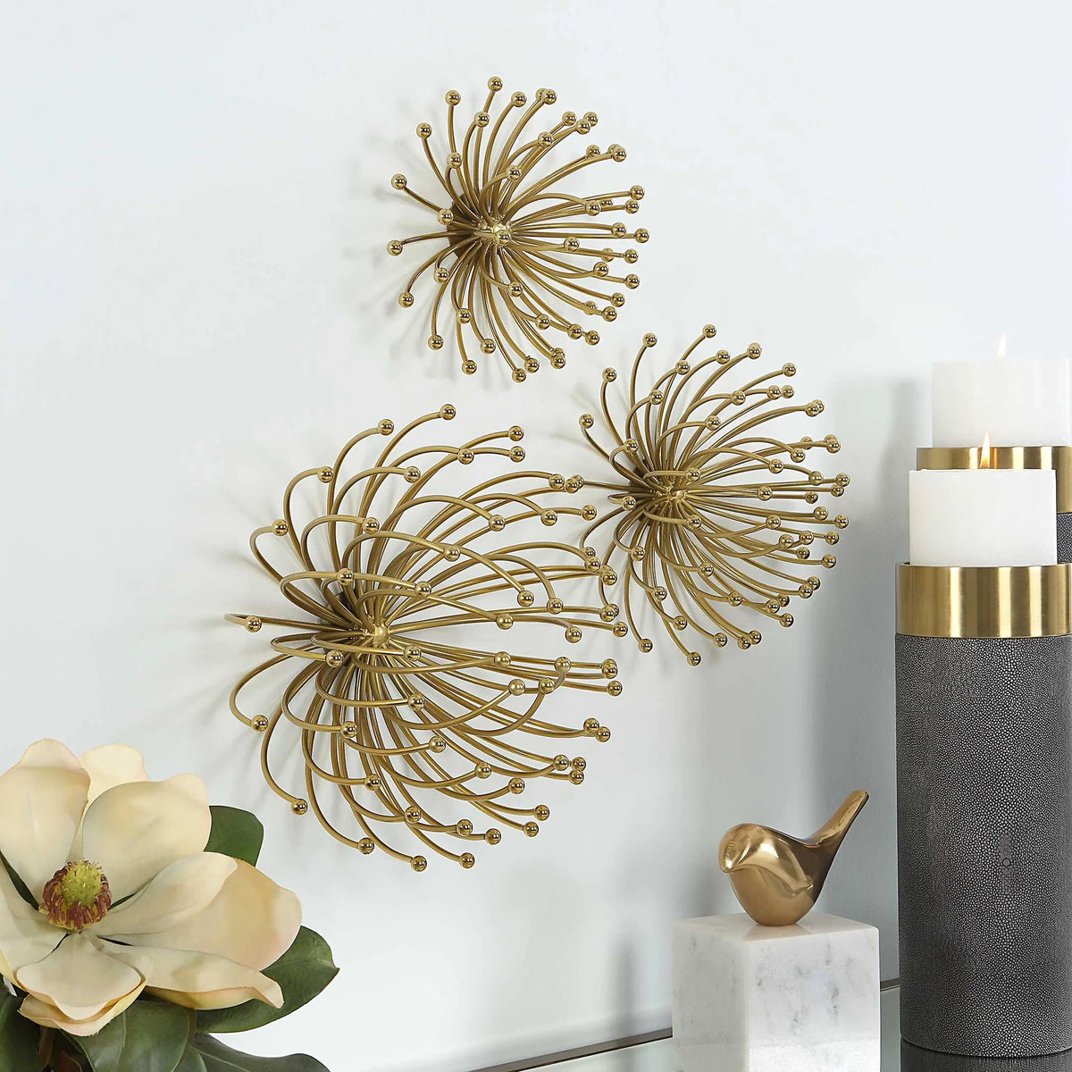 Gold Metal Wall Decor Set/3