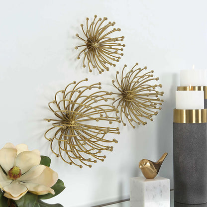Gold Metal Wall Decor Set/3