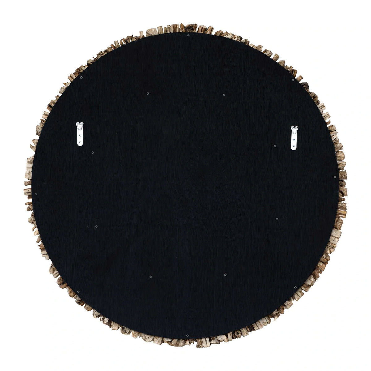 Round Interwoven Wood Mirror