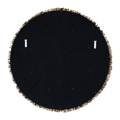 Round Interwoven Wood Mirror