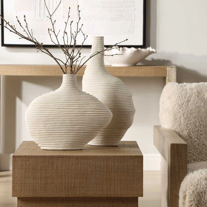 Stacked Ceramic Vases, Set of 2