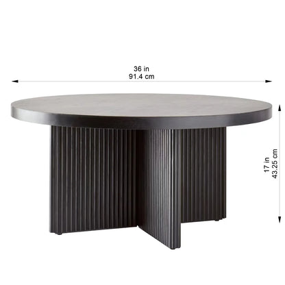 Lillian Fluted Coffee Table in Black