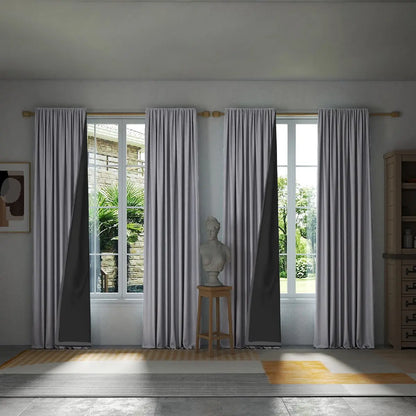 4-Panel Blackout Curtain Set | Thermal Insulated, Rod Pocket | For Wide Windows or Two Standard Windows