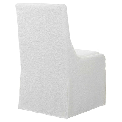 White Linen Armless Chair