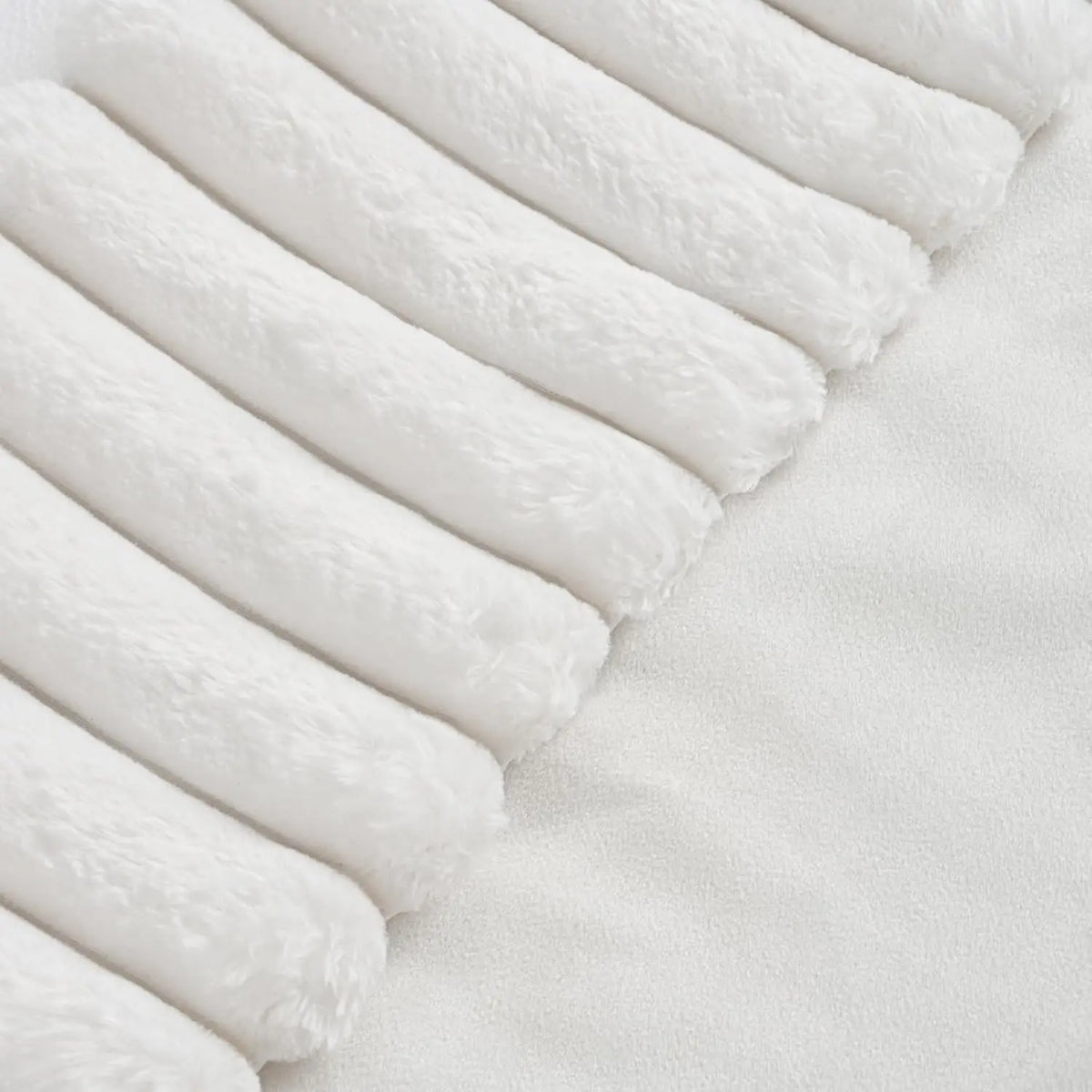 Set of 2 Luxuriously Soft Faux Plush Decorative Throw Pillow Covers - 18x18 Inches, Cream White Striped Accent Cushions for Sofa, Couch, and Bed