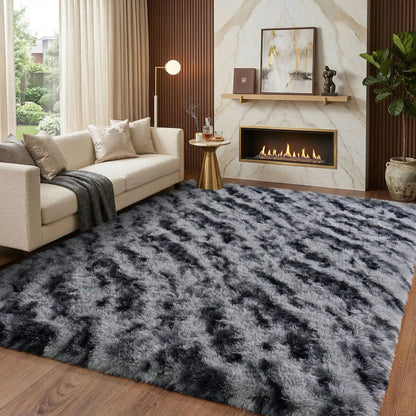 Indulge in Luxury: Black Soft Fluffy Shag Area Rug - Non-Slip, Anti-Fade, Perfect for Living Room & Bedroom Decor