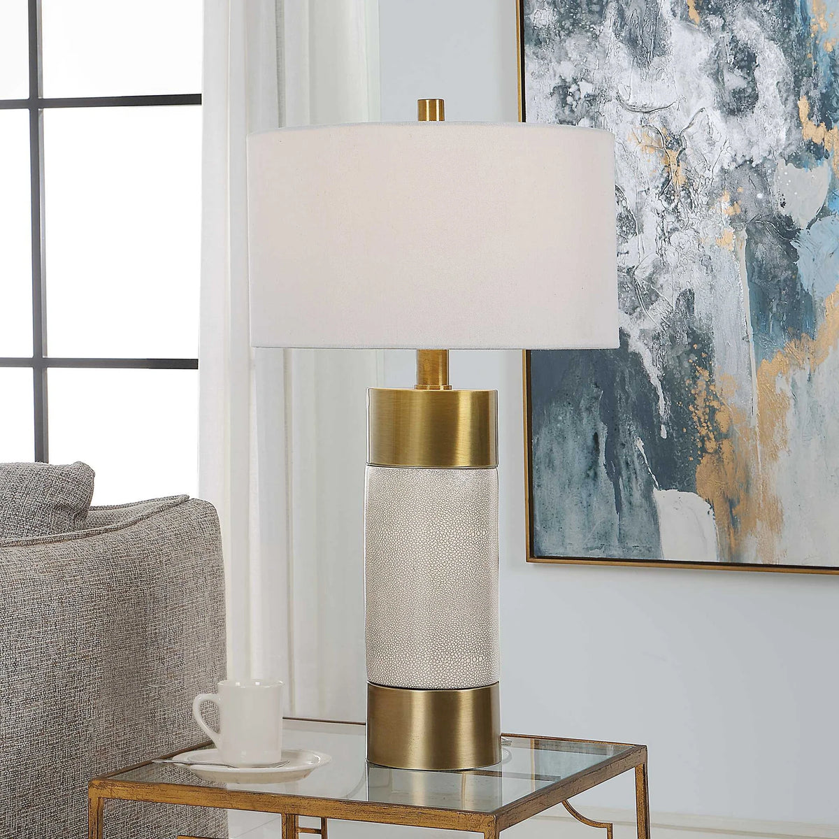 Ivory & Brass Table Lamp