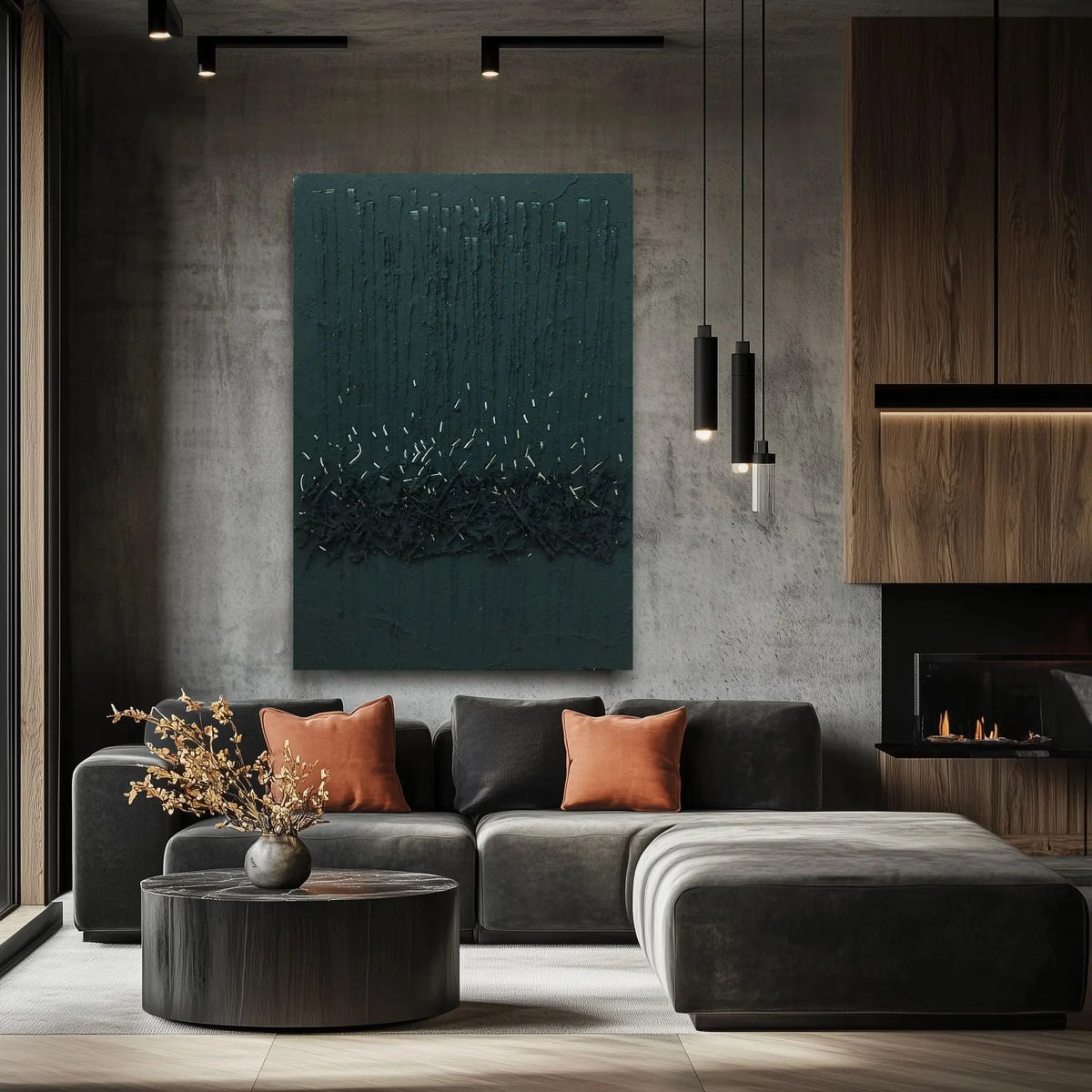 Dusk Large Hand-Painted Canvas Wall Art - 31"x47" Serenity
