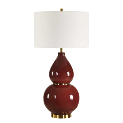 Burgundy Ceramic Table Lamp