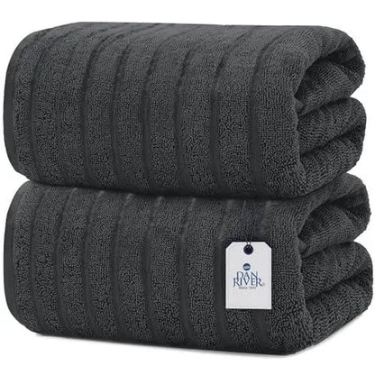Indulge in Luxury: DAN RIVER Unisex 2-Pack Jumbo Organic Cotton Bath Sheets - 35×70 in Thick, Fast-Drying, Spa-Quality Towels