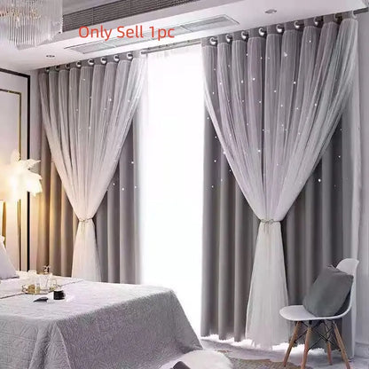 Solid Colour Double Layer Curtains | Light Filtering, Thermal Insulated | Wide Size Range 39" to 118"