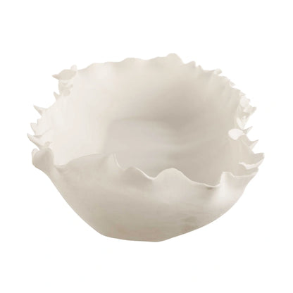 Ruffled White Decorative Bowl