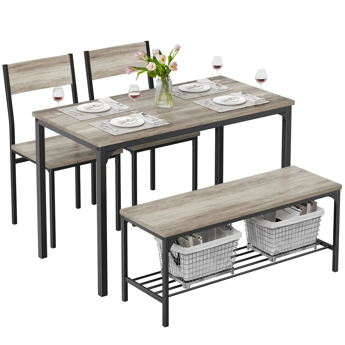 Space-Saving Dining Table Set for 4