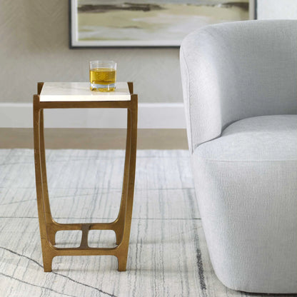 White Marble Accent Table