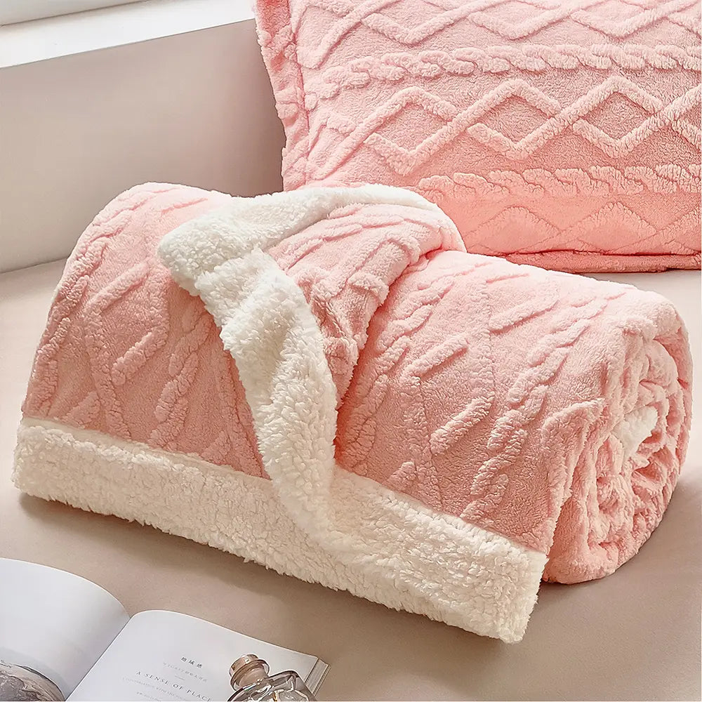 Carlmaya Fluffy Sherpa Blanket, Ultra Soft Fuzzy Throw Blanket for Couch and Bed, Warm Thick Fleece Blanket
