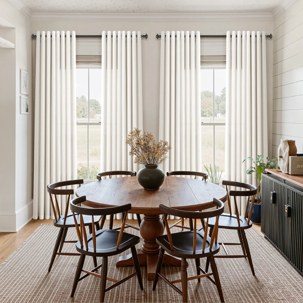 Jowels Semi-Sheer Linen Grommet Curtains - 2-Pack Drapes for Light Filtering Privacy in Any Room