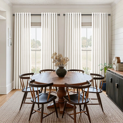 Jowels Semi-Sheer Linen Grommet Curtains - 2-Pack Drapes for Light Filtering Privacy in Any Room