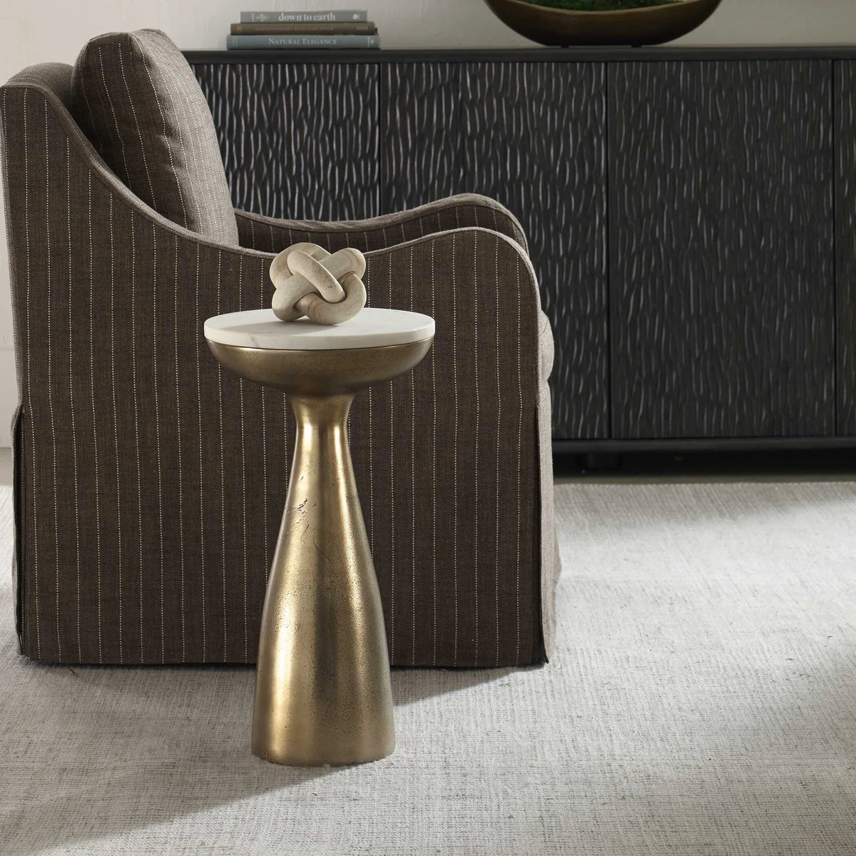Marble & Brass Drink Table