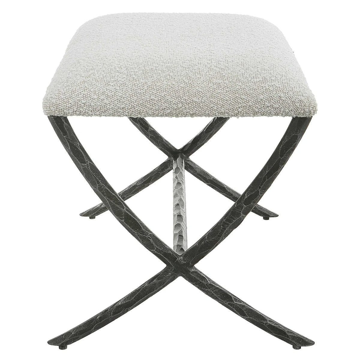 Gray Fabric Small Bench