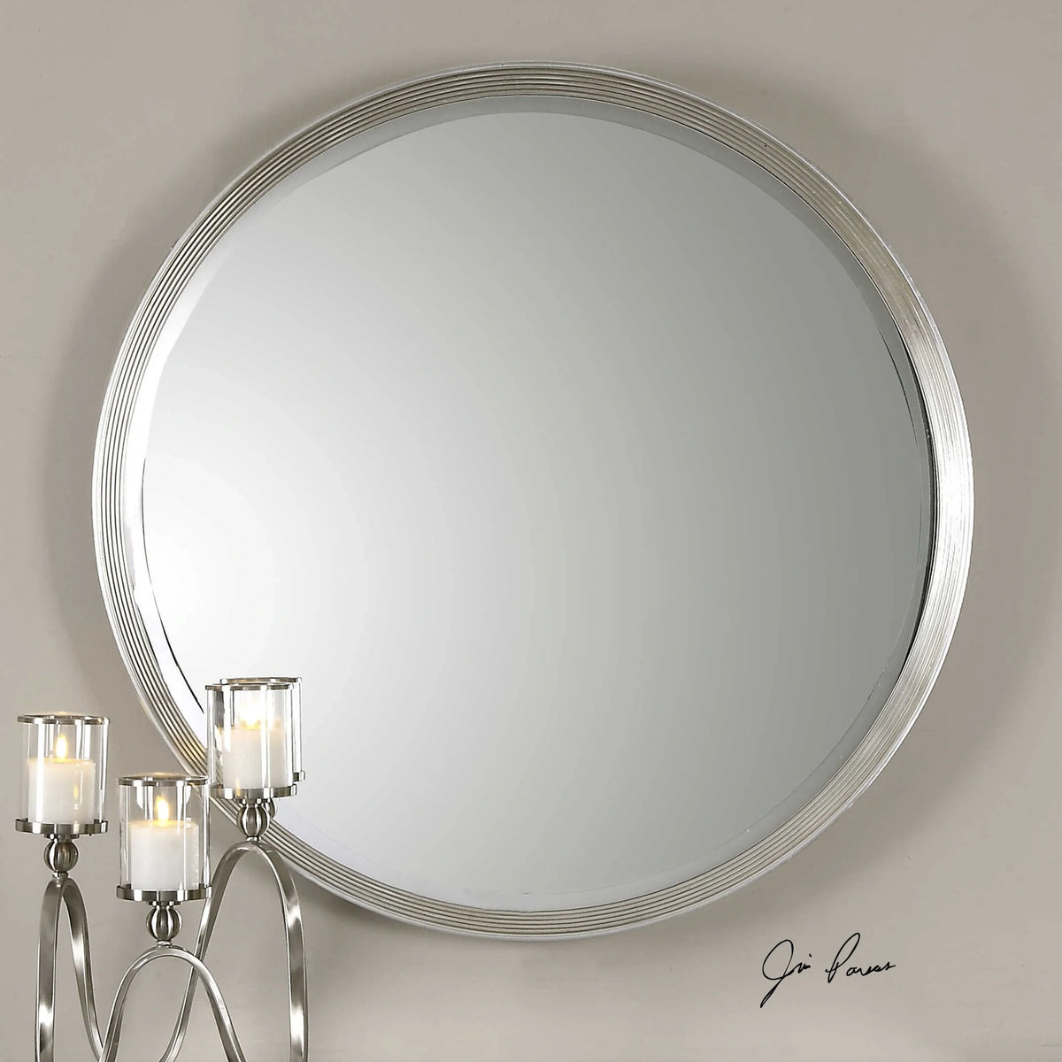 Round Silver Mirror