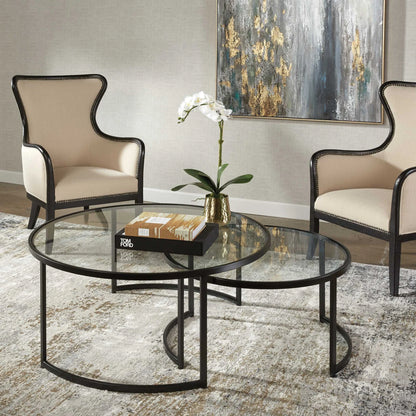 Black Nesting Coffee Tables, Set of 2