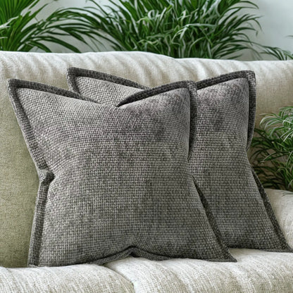 Elevate Your Home Decor with Cozy Chenille Decorative Cushion Covers - Set of 2 in Modern Farmhouse Style, Featuring Hidden Zipper and Soft Textured Fabric for Living Room, Bedroom, and Sofa
