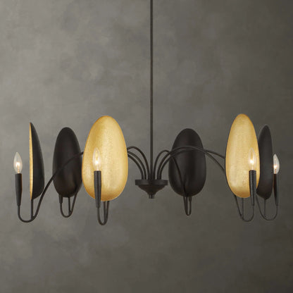 6 Light Matte Black Chandelier
