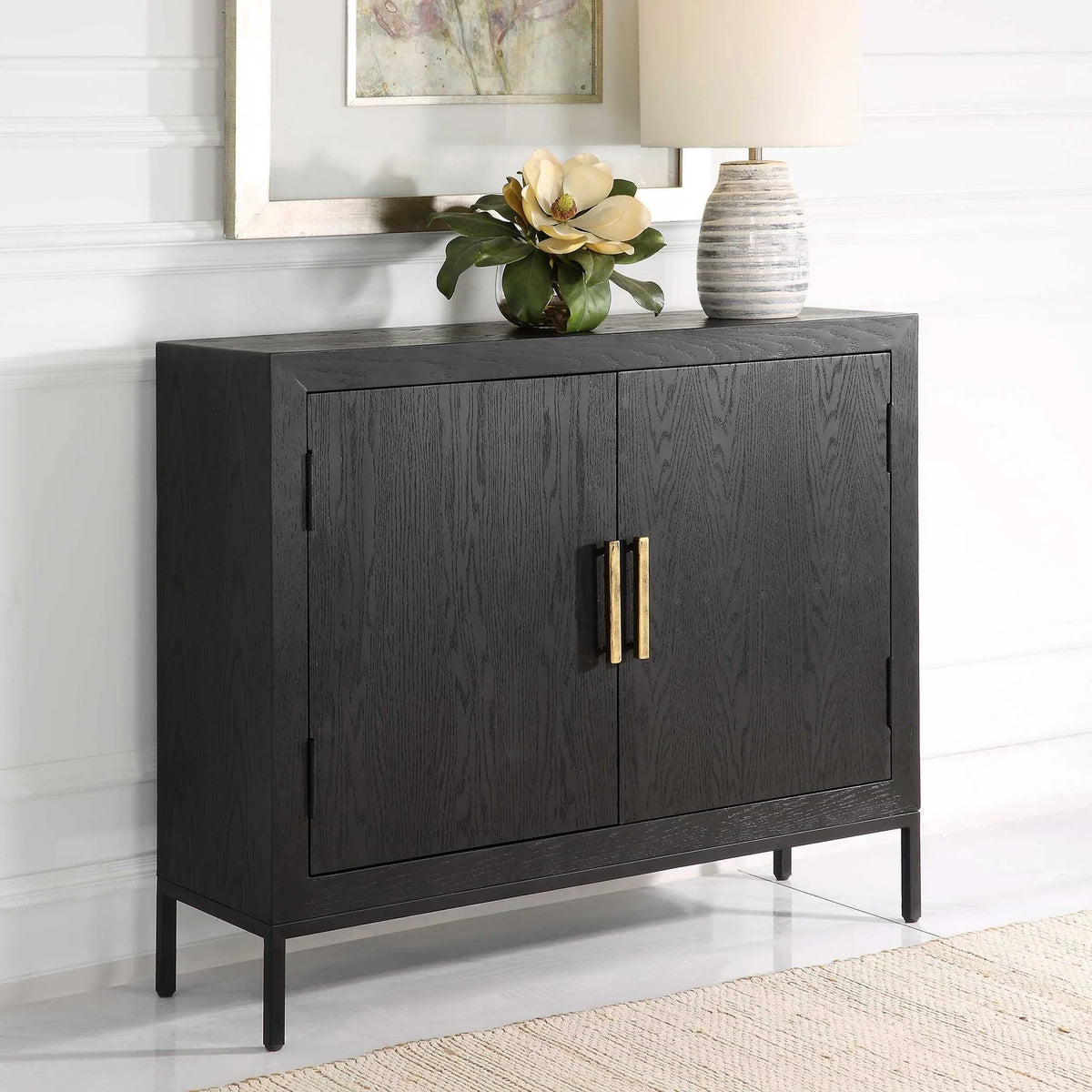 Ebony Oak Veneer Cabinet
