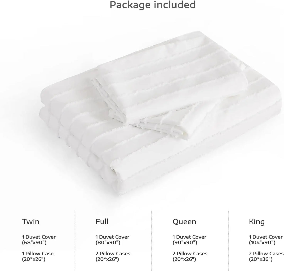 Duvet Cover Queen Size Set - Ultra Soft Washed Microfiber Cover Set, Includes 1 Duvet Cover & 2 Pillow Shams, Green & White
