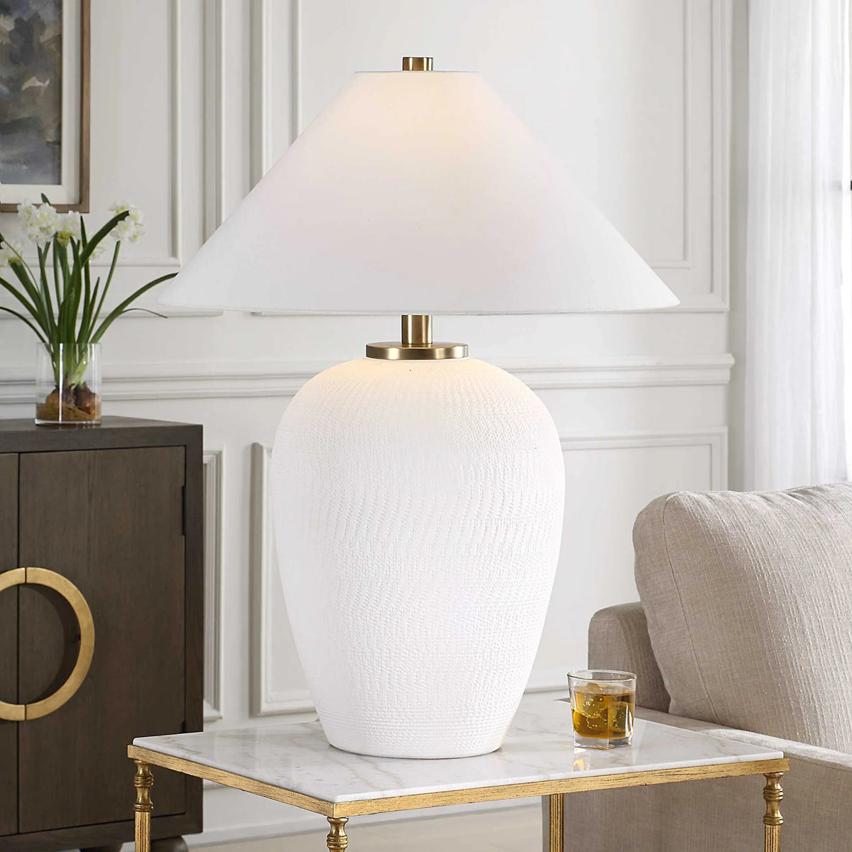 Matt White Table Lamp