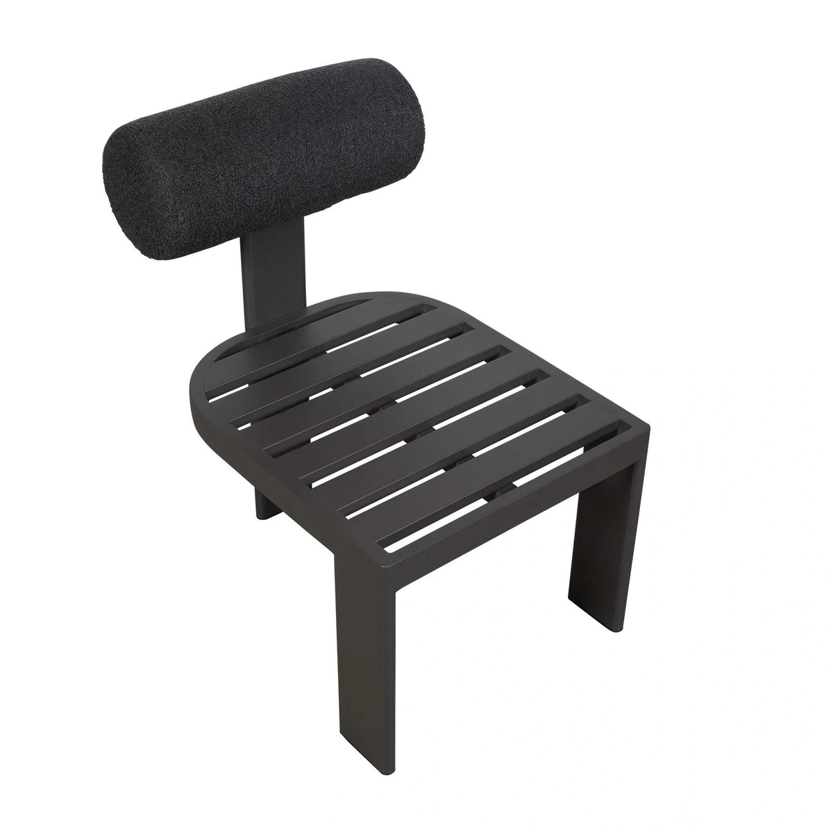 White Bolster Back Outdoor Dining Chair