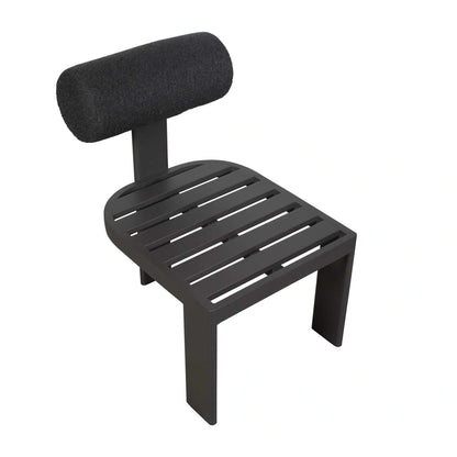 White Bolster Back Outdoor Dining Chair