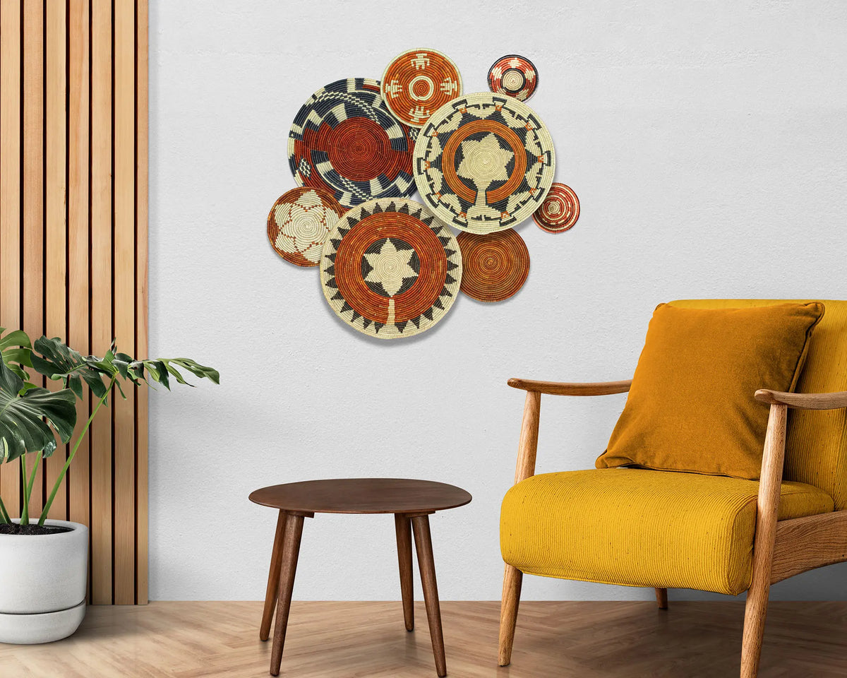 Boho Wall Basket Set of 8