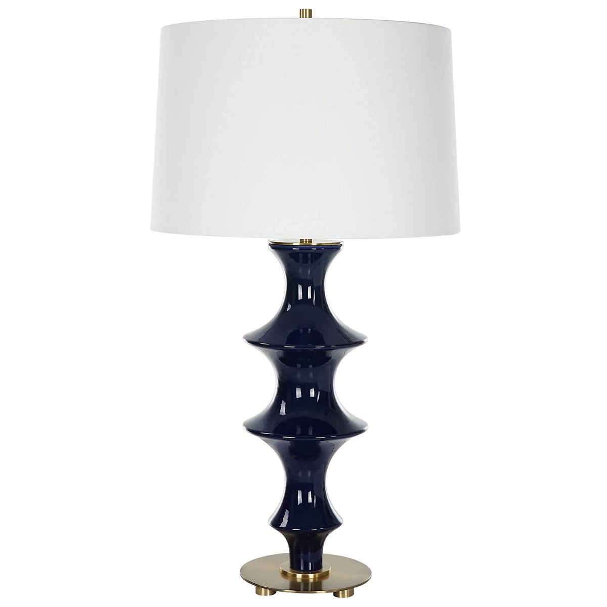 Sculpted Blue Table Lamp