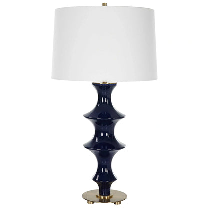 Sculpted Blue Table Lamp