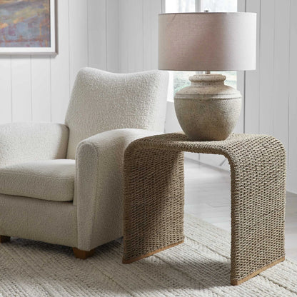 Woven Seagrass End Table