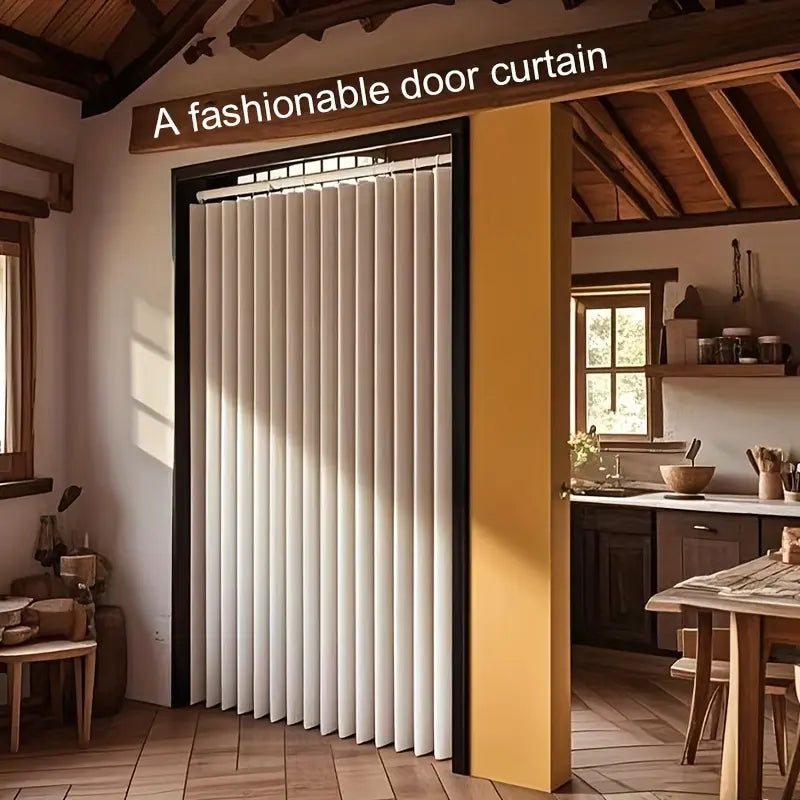 Striped Blackout Magnetic Folding Door Curtain