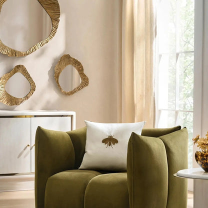 Z Gallerie Cara Cluster Trio Wall Mirror | Set of 3 Hand-Forged Iron Mirrors in Antiqued Gold | Sculptural Wall Décor