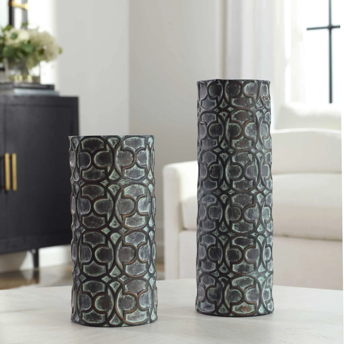Bronze Patina Vases Set/2