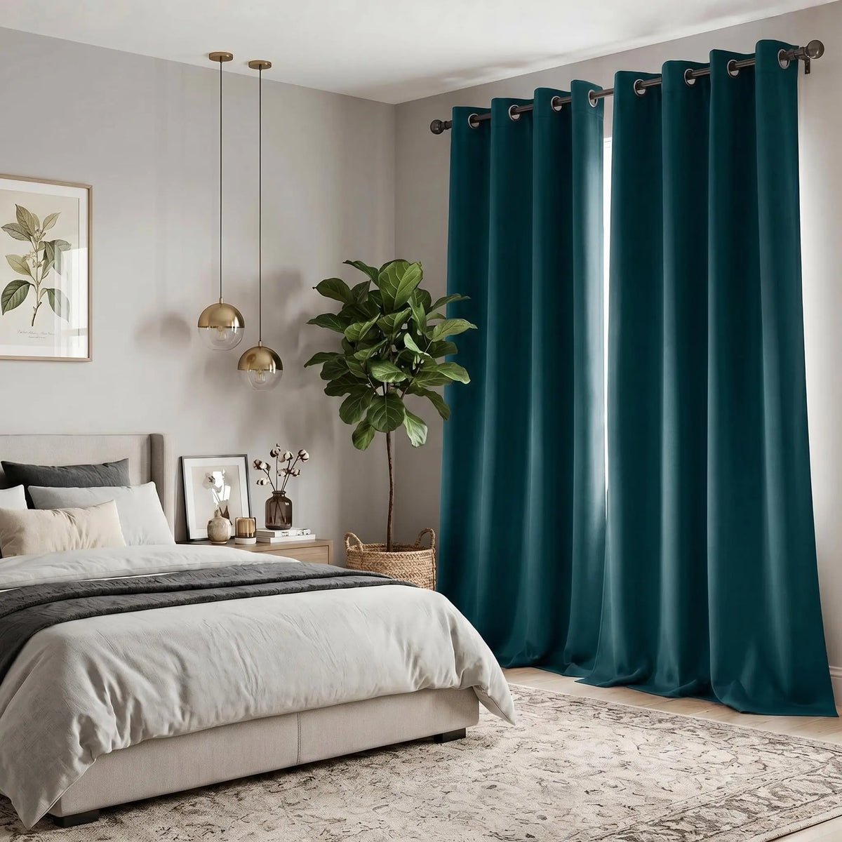Luxurious 2-Panel 52"x84" Grommet Blackout Curtains - Thermal Insulated, Noise Reducing Drapes for Ultimate Comfort in Your Bedroom or Living Room