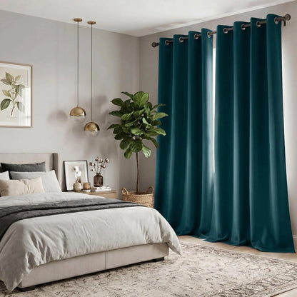 Luxurious 2-Panel 52"x84" Grommet Blackout Curtains - Thermal Insulated, Noise Reducing Drapes for Ultimate Comfort in Your Bedroom or Living Room